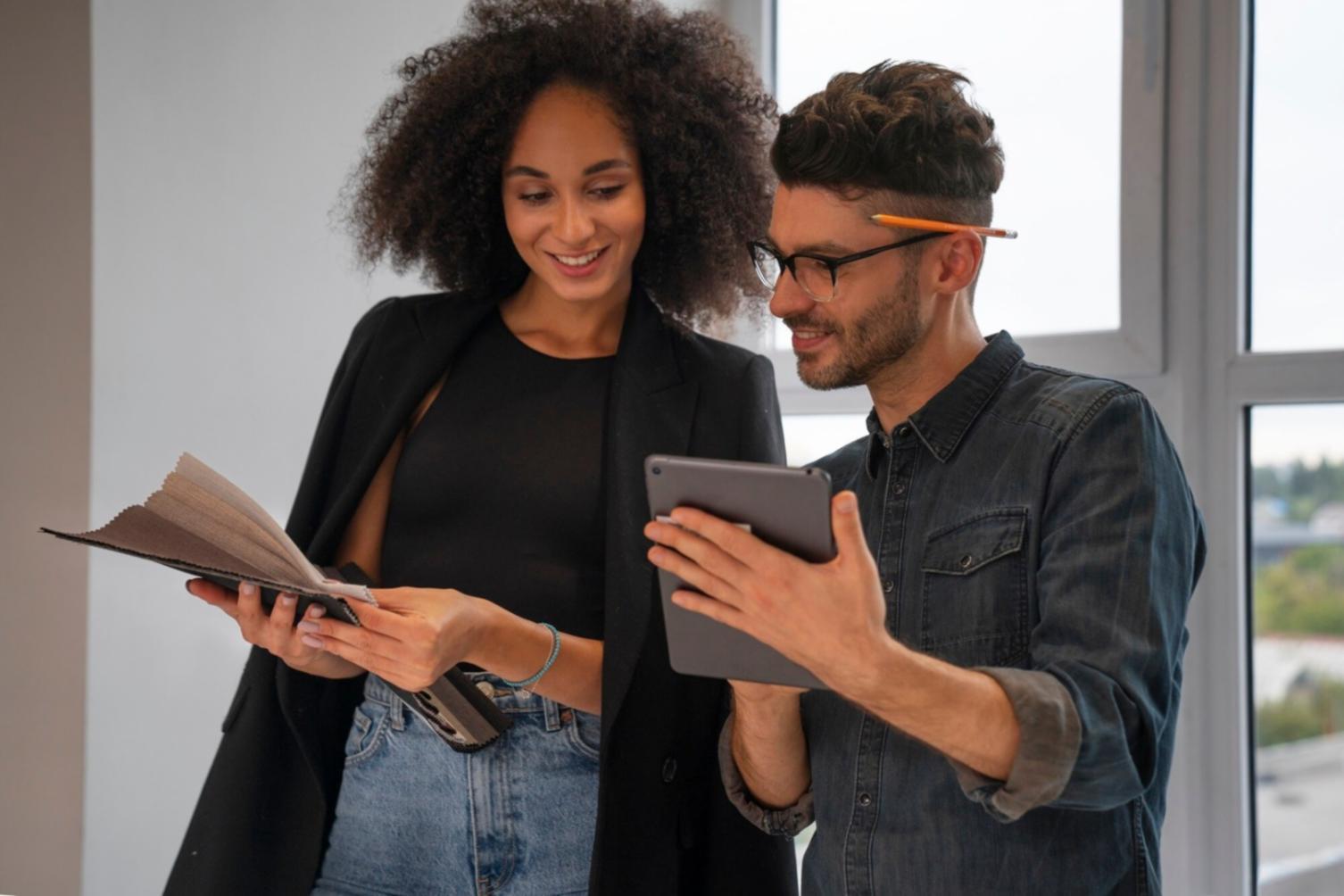 Modern investment analysis workspace with financial charts and planning materials